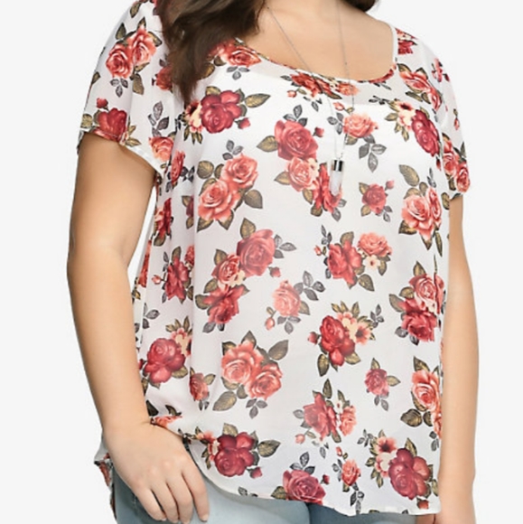 torrid Tops - Torrid Floral Print Chiffon Top